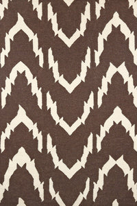 BROWN ZIG ZAG HAND WOVEN DHURRIE by Imperial Knots - Image 1