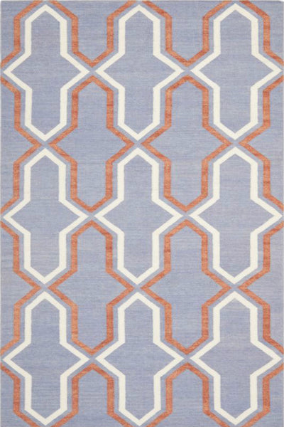 BLUE TRELLIS HAND WOVEN DHURRIE