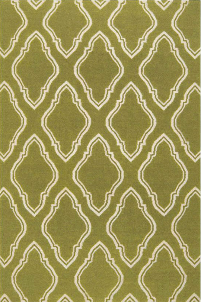 GREEN TRELLIS HAND WOVEN DHURRIE
