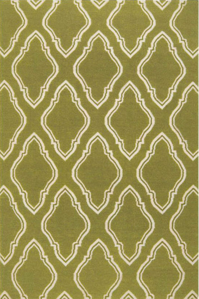 GREEN TRELLIS HAND WOVEN DHURRIE