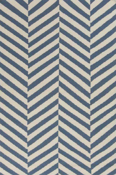 BLUE ZIG ZAG HAND WOVEN DHURRIE