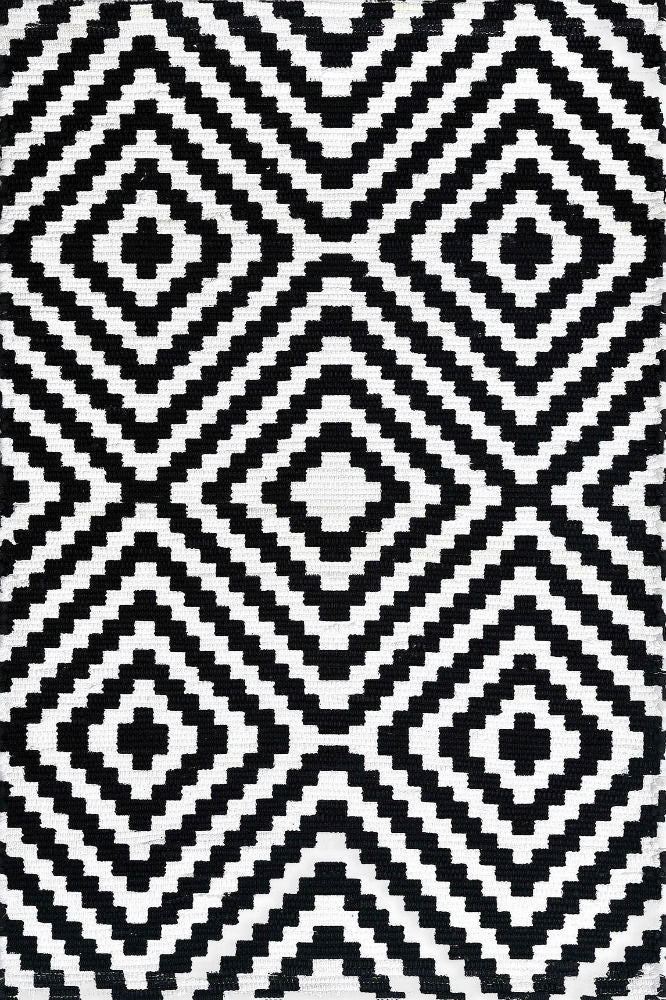 BLACK AND WHITE PIXEL HAND WOVEN DHURRIE