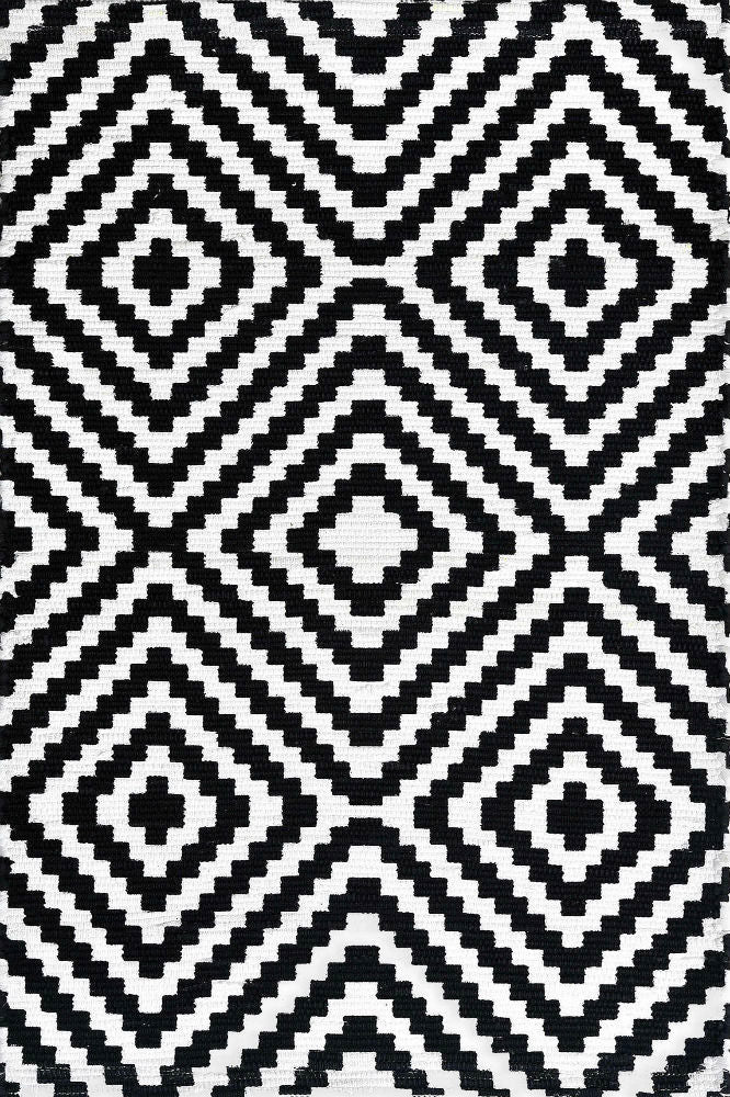 BLACK AND WHITE PIXEL HAND WOVEN DHURRIE