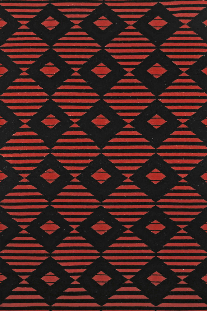 RED DIAMOND HAND WOVEN DHURRIE
