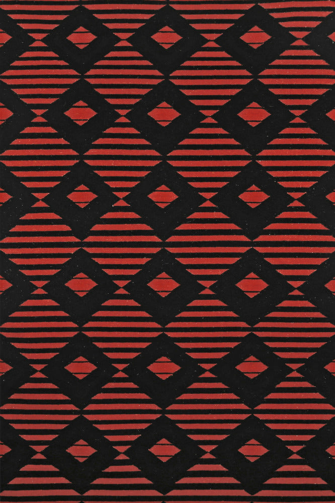 RED DIAMOND HAND WOVEN DHURRIE