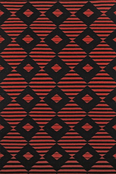 RED DIAMOND HAND WOVEN DHURRIE