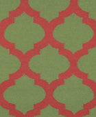 GREEN AND RED MOROCCAN HAND WOVEN DHURRIE