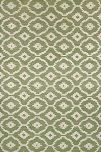 Green moroccan hand woven dhurrie wool hand-woven rug for bedroom