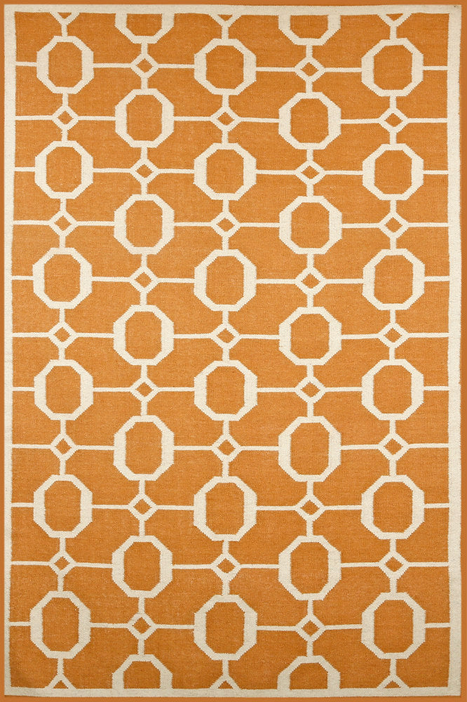 ORANGE LINKS HAND WOVEN DHURRIE