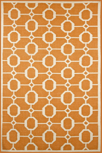 ORANGE LINKS HAND WOVEN DHURRIE