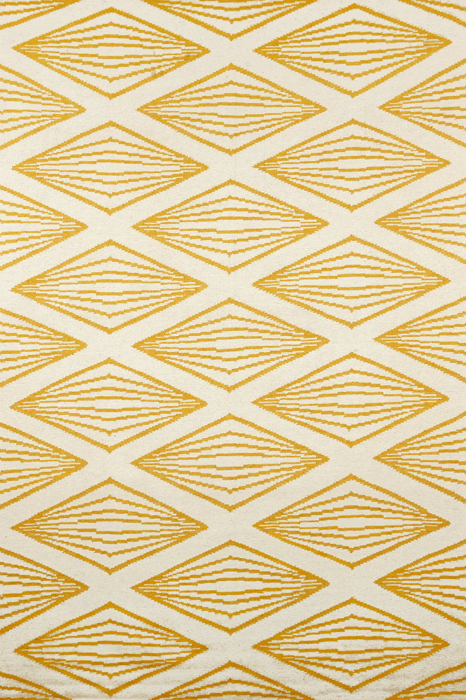 YELLOW GEOMETRIC HAND WOVEN DHURRIE