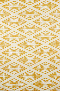 Yellow geometric hand woven dhurrie wool hand-woven rug for bedroom