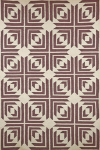 PURPLE GREEK KEY HAND WOVEN DHURRIE by Imperial Knots - Image 1