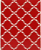 RED MOROCCAN HAND WOVEN DHURRIE by Imperial Knots - Image 1
