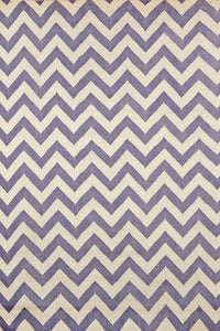 PURPLE CHEVRON HAND WOVEN DHURRIE by Imperial Knots - Image 1