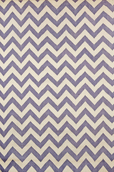 PURPLE CHEVRON HAND WOVEN DHURRIE