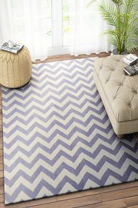 PURPLE CHEVRON HAND WOVEN DHURRIE by Imperial Knots - Image 2