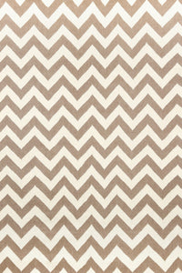 Brown chevron hand woven dhurrie wool hand-woven rug for living room