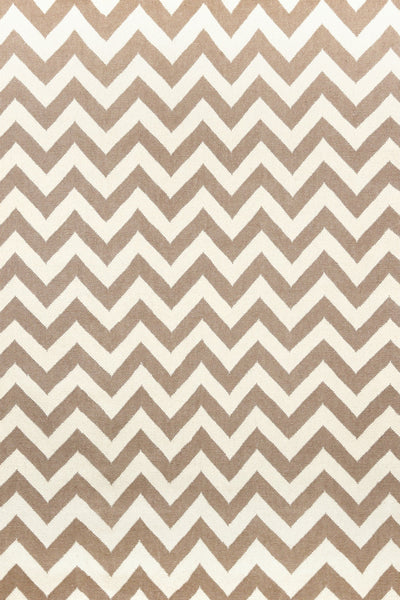 BROWN CHEVRON HAND WOVEN DHURRIE