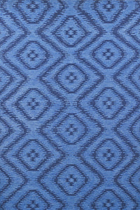 Blue aztec hand woven kilim dhurrie wool hand-woven rug for living room