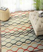 MULTICOLOR LINKS HAND WOVEN DHURRIE by Imperial Knots - Image 2