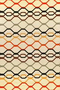 MULTICOLOR LINKS HAND WOVEN DHURRIE by Imperial Knots - Image 1