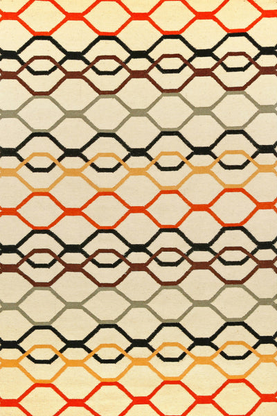 MULTICOLOR LINKS HAND WOVEN DHURRIE