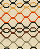 MULTICOLOR LINKS HAND WOVEN DHURRIE by Imperial Knots - Image 3