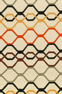 MULTICOLOR LINKS HAND WOVEN DHURRIE by Imperial Knots - Image 3