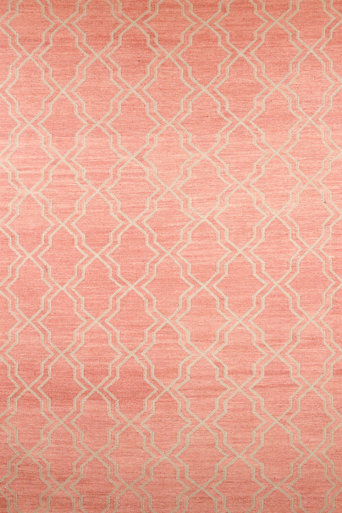 PINK TRELLIS HAND WOVEN DHURRIE