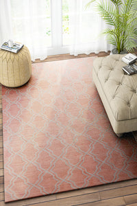 PINK TRELLIS HAND WOVEN DHURRIE by Imperial Knots - Image 2