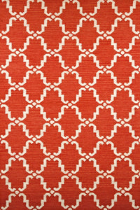 RED MOROCCAN HAND WOVEN DHURRIE by Imperial Knots - Image 1