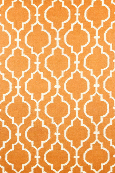ORANGE MOROCCAN HAND WOVEN DHURRIE