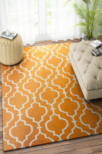 ORANGE MOROCCAN HAND WOVEN DHURRIE by Imperial Knots - Image 2