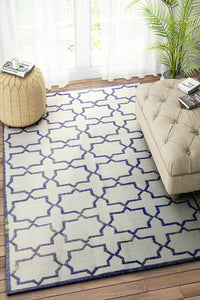 IVORY TRELLIS HAND WOVEN DHURRIE by Imperial Knots - Image 2