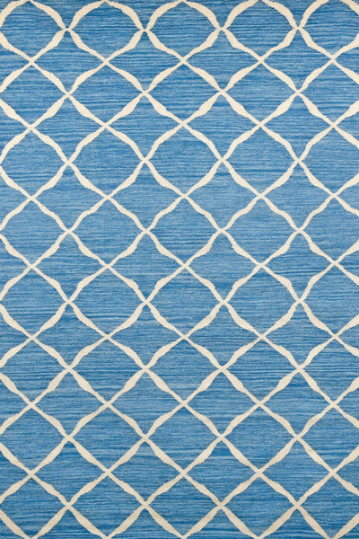 BLUE MOROCCAN HAND WOVEN DHURRIE