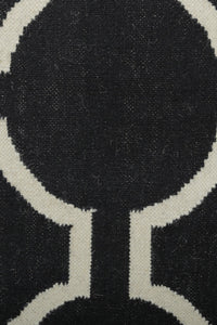 BLACK AND WHITE LINKS HAND WOVEN DHURRIE by Imperial Knots - Image 3