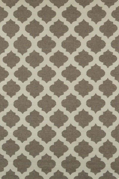 BROWN AND IVORY MOROCCAN HAND WOVEN DHURRIE