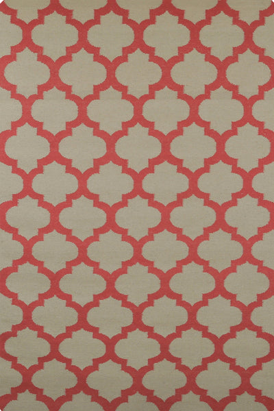 RED MOROCCAN HAND WOVEN DHURRIE