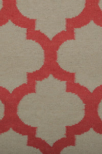 RED MOROCCAN HAND WOVEN DHURRIE by Imperial Knots - Image 3
