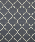 GREY CHARCOAL MOROCCAN HAND WOVEN DHURRIE by Imperial Knots - Image 1