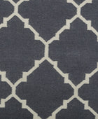 GREY CHARCOAL MOROCCAN HAND WOVEN DHURRIE by Imperial Knots - Image 3