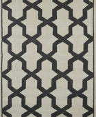 BLACK AND WHITE TRELLIS HAND WOVEN DHURRIE by Imperial Knots - Image 1