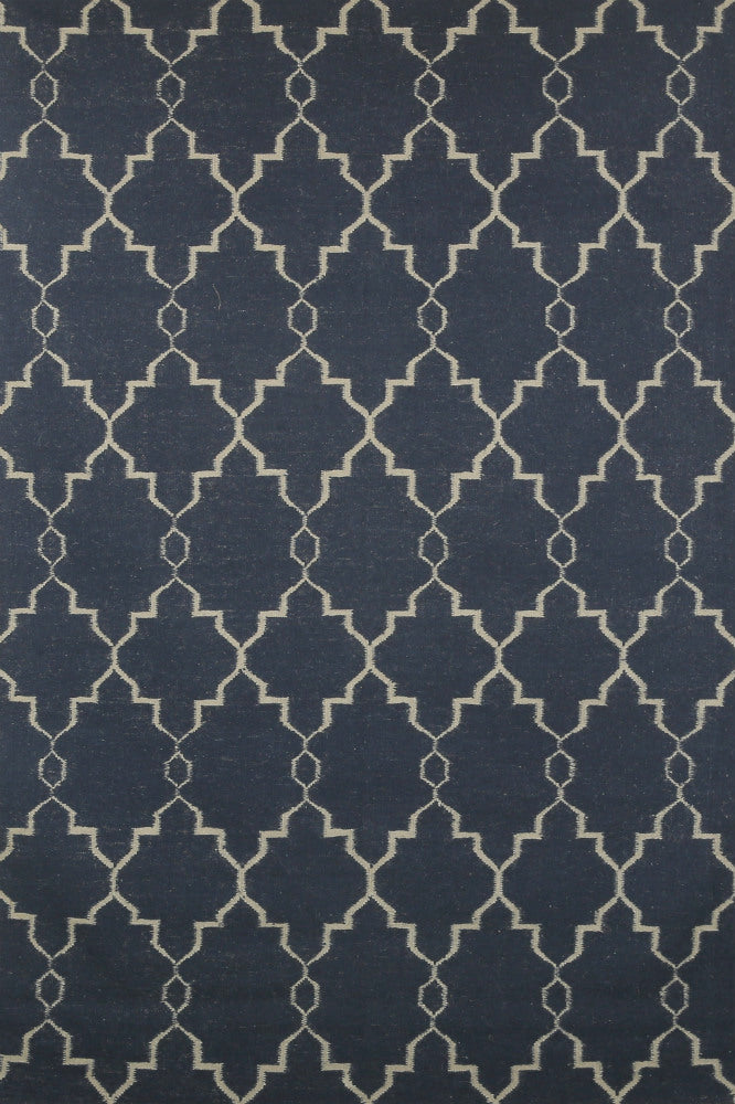 BLUE MOROCCAN HAND WOVEN DHURRIE