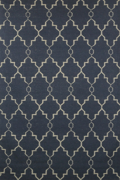 BLUE MOROCCAN HAND WOVEN DHURRIE