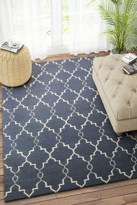 BLUE MOROCCAN HAND WOVEN DHURRIE by Imperial Knots - Image 2