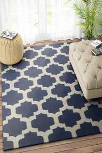 BLUE MOROCCAN HAND WOVEN DHURRIE by Imperial Knots - Image 2