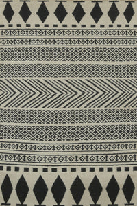 BLACK AND WHITE NOMADIC HAND WOVEN DHURRIE by Imperial Knots - Image 1