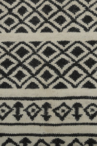 BLACK AND WHITE NOMADIC HAND WOVEN DHURRIE by Imperial Knots - Image 3