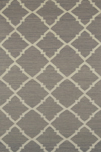 GREY MOROCCAN HAND WOVEN DHURRIE by Imperial Knots - Image 1
